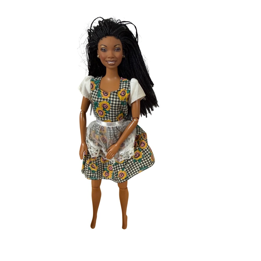 Vintage 1999 Brandy Norwood Doll Mattel Sunflower Dress Micro Braids Moesha Era
